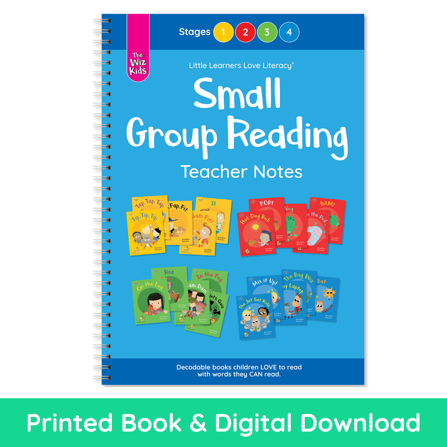 The Wiz Kids Small Group Reading Teacher Notes Stages 1-4 Pack (PRINT & DIGITAL)