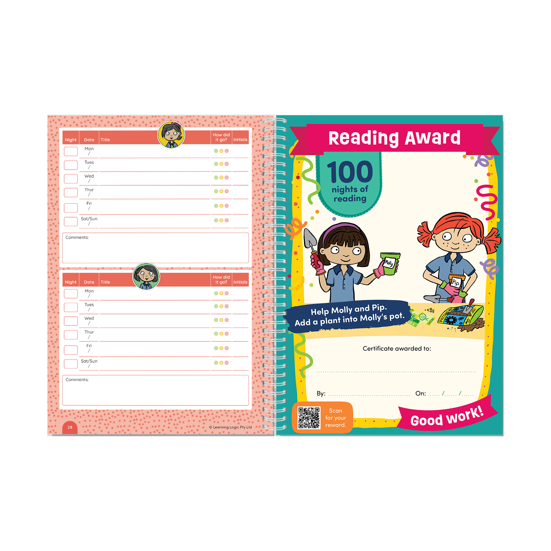 Home Reading Journal Year 2 Pack of 60 *Term 4 Special*