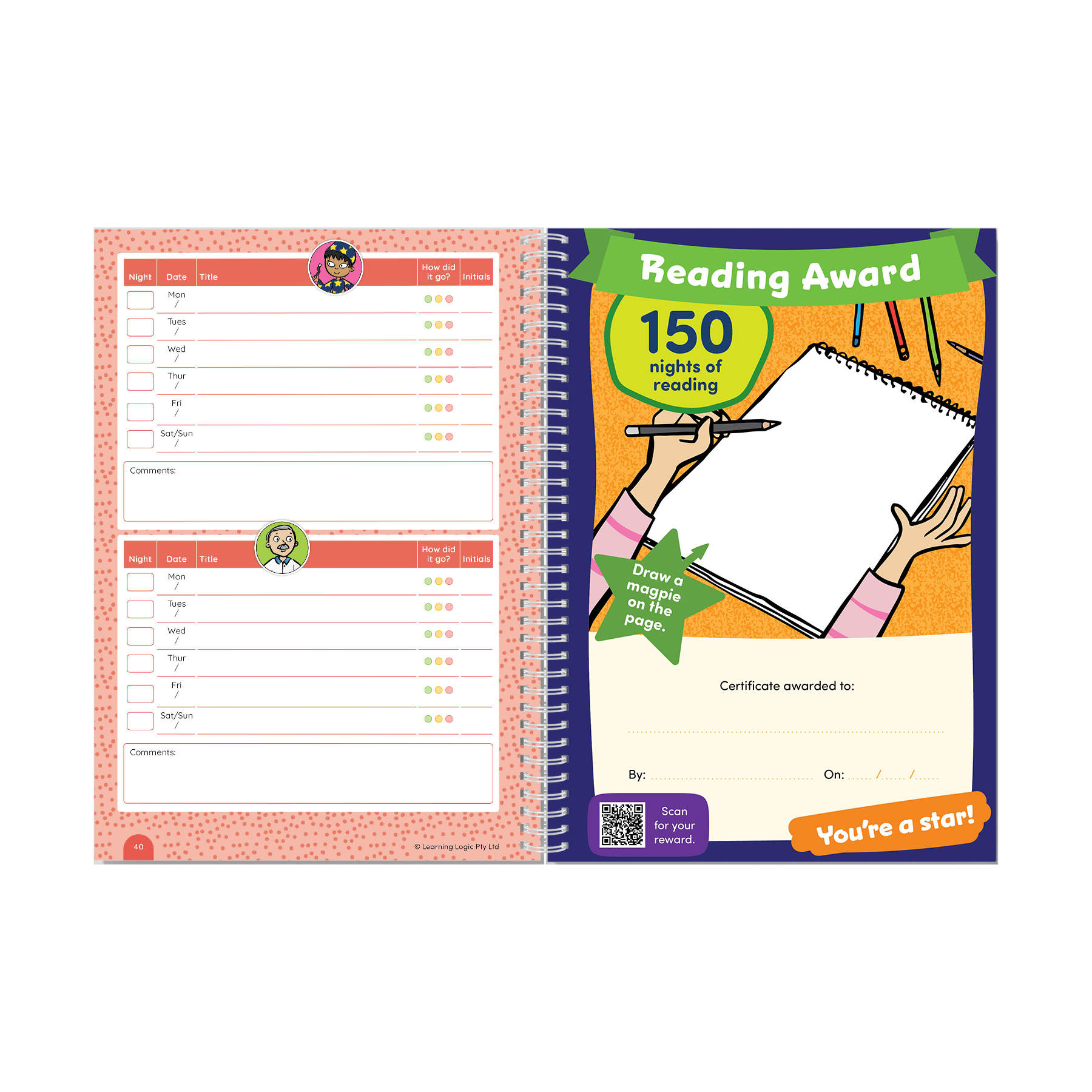 Home Reading Journal Year 2 Pack of 60 *Term 4 Special*
