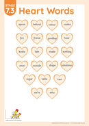 Heart Word Posters Stages 1-7