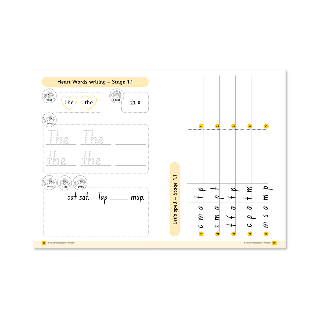 Stage 1 Workbook | Reading, Spelling, and Writing Practice