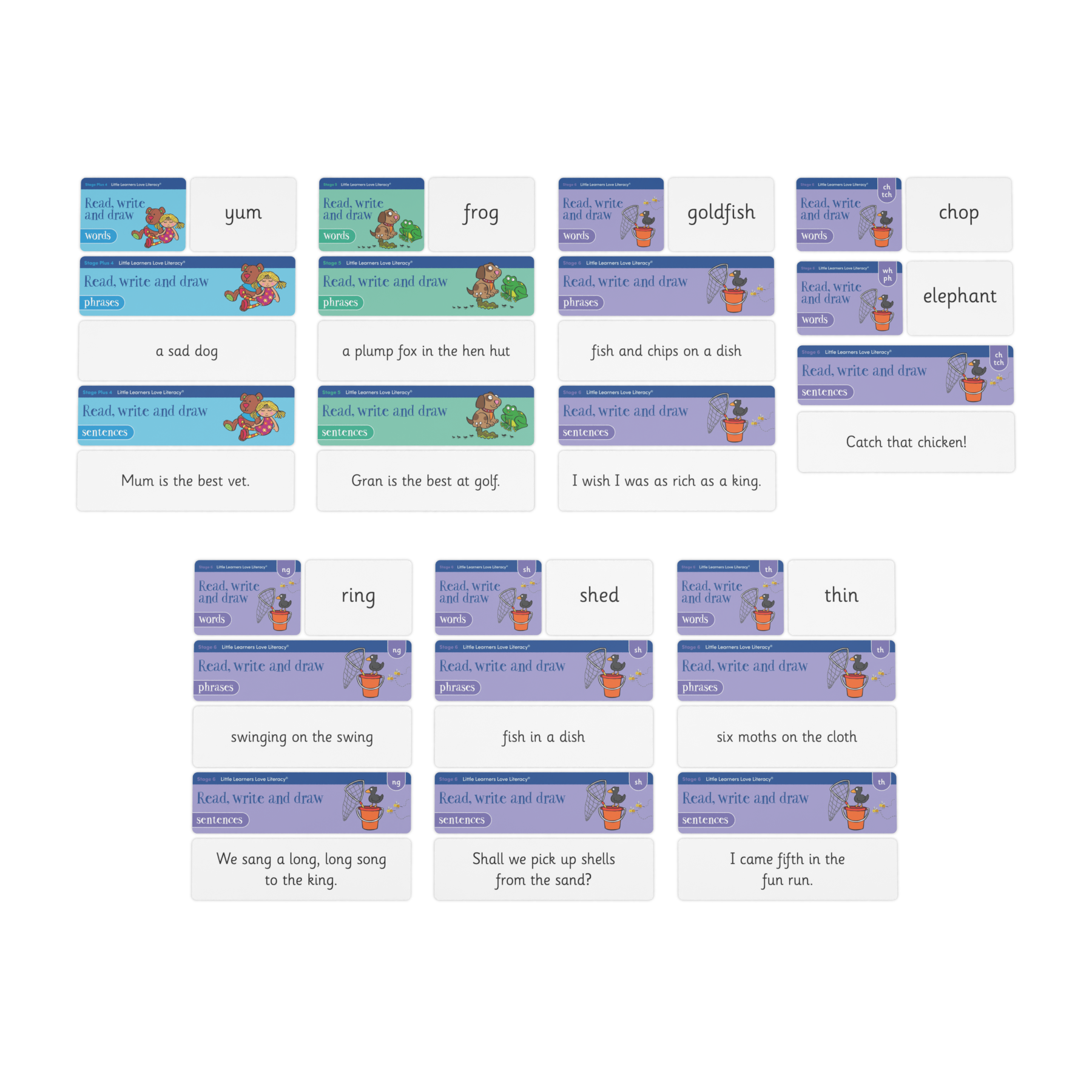 Read, Write and Draw | Reading & Writing Practice Cards | LLLL