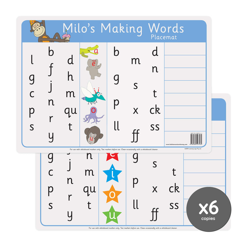 Milo's Making Words Placemats