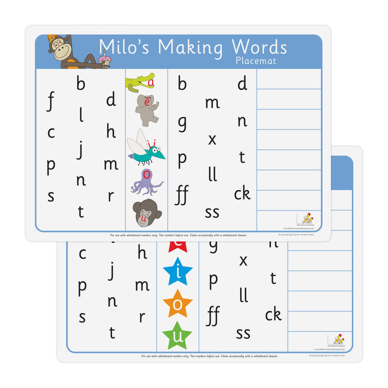 Milo's Making Words Placemats